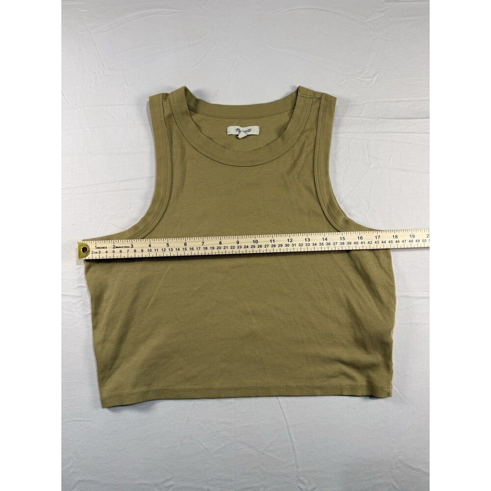 Madewell Women’s XL Mustard Yellow Rib Bouclé Scoopneck Tank – Cotton Blend – - Picture 3 of 7